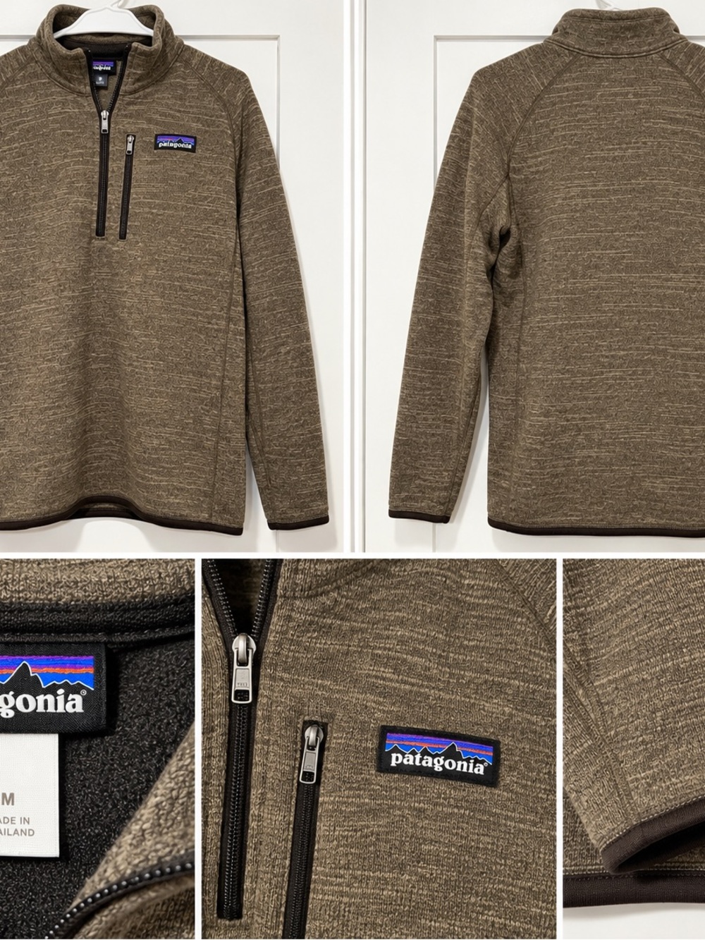 Patagonia Men’s Olive/Brown Qtr Zip Fleece Pullover